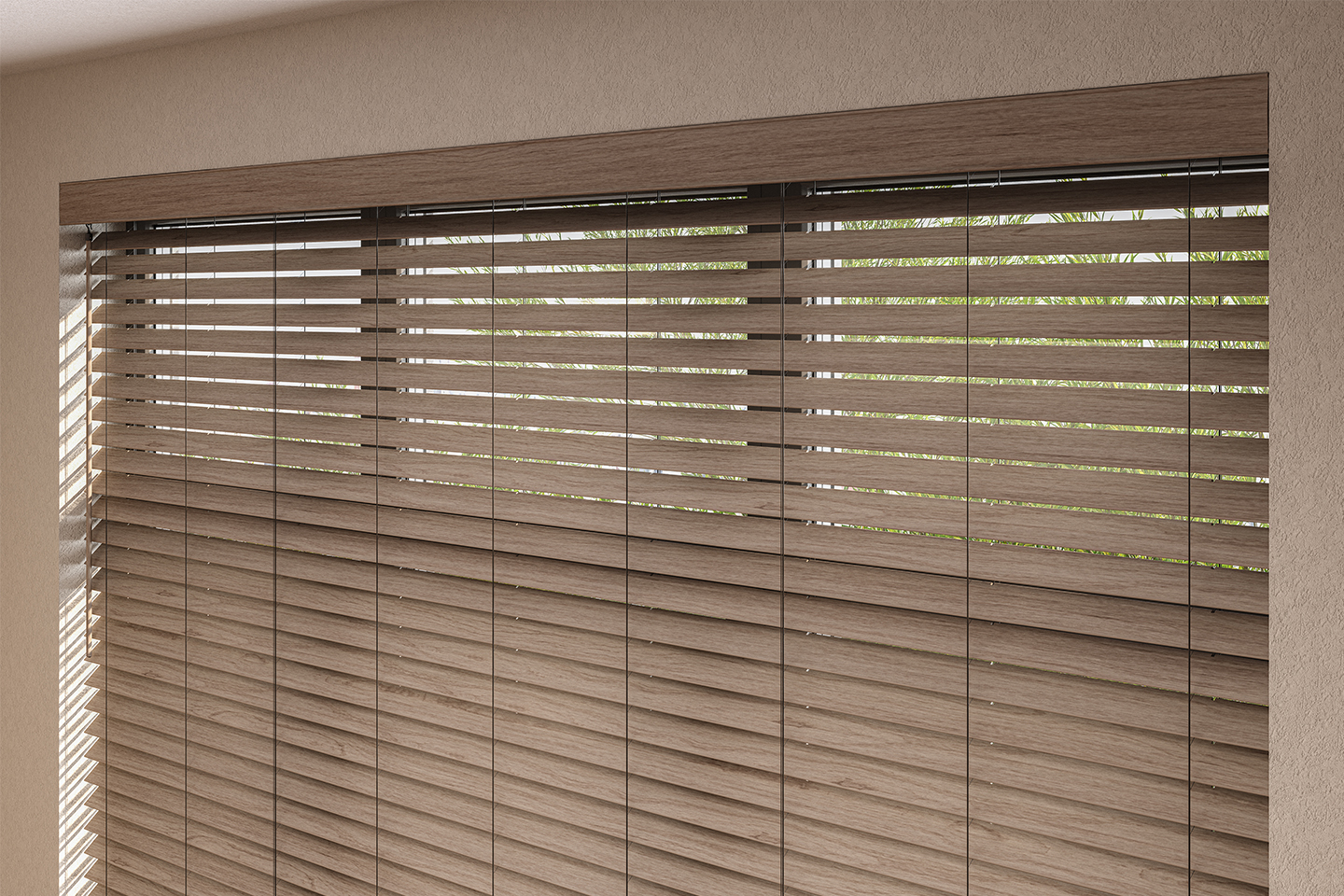 Bali Faux Wood Blinds in an office.